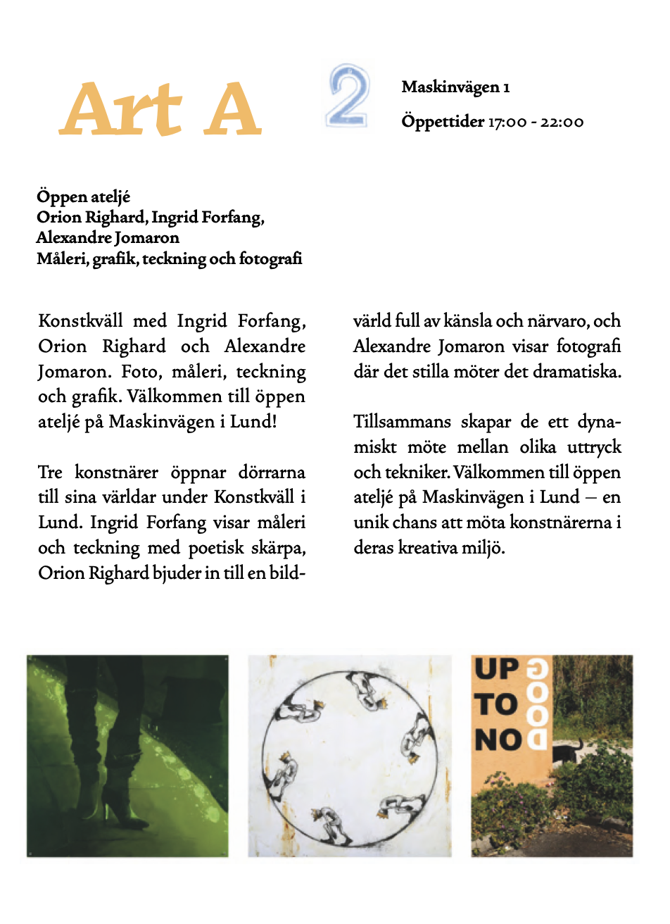 Från katalogen. Klicka på bilden för att komma till konstkvällens katalog.